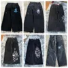 ДИЗАЙНЕРЫ оптовой продажи Мужские джинсы Уличная одежда JNCO Y2k Хип-хоп Мультфильм Графический принт Винтаж Мешковатые черные брюки Мужчины Женщины Широкие брюки с высокой талией