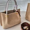 Pochette Raffia Basket Straw Anagram Schoudertas A5 TOTE Handtas Handtas Men Designer Fold Shopper Bag Luxe strepen Weef Travel Cross Body Clutch Beach Tassen O4412J