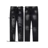 Purple for Mens Fashion Mens Designer Splicing Jeans Ripped Denim Pants Hip Hop Distressed Men Women Trousers Black Jeans Galleryes Dept