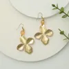 Dangle Earrings韓国ファッション合金象眼細工ラインストーンクリエイティブ4葉のクローバー