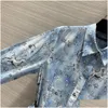 Runway Dresses Milan Dress 2024 Spring Lapel Neck Long Sleeve Fashion Designer Märke Samma stil 1119-5 Drop Delivery Apparel Womens C Dhjvu