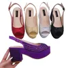 Sandalen Nigeria Party Schuhe 2023 Neueste Italienisches Design Floral Voller Diamant Mode Damen High Heel Hochzeit Sandalen für WomenL2402