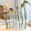 6/8 pièces Tube à essai Vase en verre clair bouteille de fleur en verre créatif plante hydroponique Terrarium bouteille en verre décor de bureau 240219