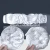 Selenit ristningar Lucky Animal Dragon Phoenix Totem Disc Double Fish Statue Sculpture Decor Polerad naturlig Satin Spar Quartz Crystal Charging Column Cylinder