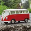 Diecast Model Cars WELLY 1 24 Volkswagen VW T2 BUS 1973 T1 Alloy Car Model Diecasts Metal Vehicles High simulation Car Model Toys For Children Gift