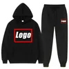 Lente Herfst Custom Casual Trainingspak Heren Sets HoodiesBlack Broek 2 Stuk Pakken Outfits Sportkleding DIY U 240220