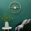 Relógios de parede simples nórdico design moderno quarto metal arte criativa roundwall relógio silencioso reloj sala decorações