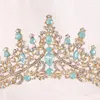 Pinces à cheveux baroques princesse reine opale cristal diadèmes de mariée couronnes de luxe élégant chapeaux diadème robe de mariée bijoux accessoires