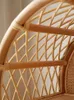 Decorative Plates Real Rattan Bookshelf Weaving Retro Display Cabinet Living Room Storage Bookshelves Small Apartment