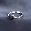 Cluster Ringe JewelryPalace Herz Liebe Ring 925 Sterling Silber Mädchen Niedliche Natürliche Schwarze Spinell Versprechen Edelsteine Schmuck Für Frauen