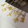 Titanium Steel Hollow 26 Letters Pendant Women's Necklace 18K Gold Capital Letter Luxury shiny Chain necklaces Designer Jewelry H-212