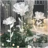 Dekorativa blommor kransar organza handgjorda siden stor blomma bröllopsväg guide krysantemum diy party fönster dekoration 50 cm/60cm70 dhc9q