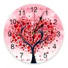 Horloges murales Saint Valentin Love Tree Illustration Horloge imprimée Moderne Silencieux Salon Décor à la maison Montre suspendue