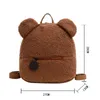 Sac à dos nom personnalisé femme ours en peluche automne hiver mignon petite oreille personnalisé filles extérieur