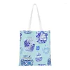 Shopping Bags Cute Pagoda Forest Tote Bag Reusable Blue Delft Vintage Chinoiserie Canvas Grocery Shoulder Shopper