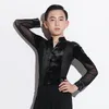 Stage Wear Customizable Boys' Latin Dance Professional Long Sleeved Grading Competition Clothing Top Shirt Men's