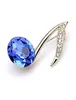 Small Size Pins Gold Plated Rhinestone Crystal and Royal Blue Glass Stone Music Note Small Pin Brooch1228214