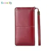 Wallets Fashion Women Clutch Wallet Cow Leather Female Long Zipper Purse Strap Coin Iphone266n