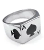 Venda de jóias anel de aço inoxidável masculino poker spade ace personalizado moda 316l anel de aço inoxidável 7759845