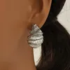 Brincos de parafuso prisioneiro espiral concha simples personalizado metal para mulheres festa feriado ol presente desportivo moda jóias acessórios orelha e369