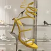 34 couleurs chaussures de dîner femmes à talons hauts de luxe serpent enveloppé chaussures à talon de cheville sandales chaussures de strass pour femmes haut Hee mariage cristal incrusté serpent créateur de mode