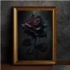 Autre décor à la maison gothique noir rose art affiche impression vintage floral livraison jardin jardin otl08