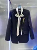 Spring New Niche Design Contrasting Ribbon Decoration Silhouette Suit Jacket