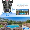 WiFi IP Camera Outdoor Surveillance Security Cam 10X Zoom Three Lens CCTV PTZ Video Street Ai Tracking Waterproof