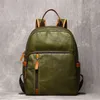 Mens Genuine Leather Travel Backpack Leisure College Teenager Backpacks School Man 15 Laptop Bag Leathfocus 240219