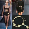 Belts fashion luxury designer brand chain belt for women Golden coin dolphins metal waist belts female Apparel accessories