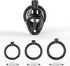 Male Chastity Cage Lightweight Cock Cage Device Sex Toys for Man with 3 Sizes Rings and Invisible Lock (Black)