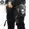 Gothic Steampunk Skull 2019 Women Messenger Leather Rivet Midjeväskor Fashion Retro Rock Motorcykelben Bag för män T200113277O