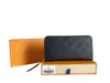 Modische Damen-Geldbörse, PU-Leder, einzelne Geldbörse mit Reißverschluss, Damen-Geldbörse, lange klassische braune Geldbörse mit Karte, orange Box 60017