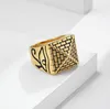 Band Rings Mens Hip Hop Gold Ring Jewelry Fashion Egypt Pyramid Punk Retro Alloy Metal