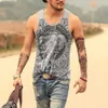 Men's Tank Tops Grey Men Tank Top Casual Fitness Singlets Brand Mens Sleeveless Gasp Hip Hop Vest Elephant Print Cotton undershirt 2019 VintageL2402