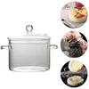 Tigelas de vidro de borosilicato alto, grande capacidade, resistente à temperatura, macarrão instantâneo, frutas, podem ser aquecidas