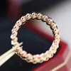 Luxurious quality punk band ring in 18k rose gold plated and platinum color for women wedding jewelry gift PS8255A334P