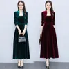 Casual Dresses 2024 Autumn And Winter Double-sided Velvet Thickened Mid-long Half High Neck Bottom Dress For Women