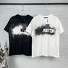 Nouvelles couleurs noires et blanches T-shirt pour hommes Designer pour hommes Chemises pour femmes T-shirt à encre splash avec des lettres Casual Summer Short Sleeve Man Tee Femme Clothin S-XXL