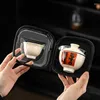 Teaware Sets Portable Glass Quick Cup One Pot Two Cups Ceramic Outdoor Camping Travel Tea Set Simple Storage Bag Friend Gift