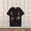 Mulheres T-shirt Designer Verão Mulheres Camiseta T Stirts Colorido Graffiti Gráfico Tee Algodão Solto Manga Curta Camisas Tendência Casual Moletom CFXI