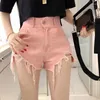 Damesshorts Dames Grote maten Hoge taille Stijlvol Sexy denim 2024 Vintage gescheurde jeans Vrouwelijke zomer Chique streetwear Meisjes