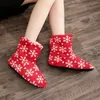 Slippers Kerst Sneeuwvlok Pantoffel Laarzen Winter Warm Instapper Pluche Gevoerd Enkel Gezellig Binnen Fuzzy