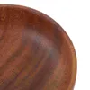 Ciotole Piatto in legno di acacia Piatti domestici Rotondi per conservare l'insalata Ciotola in legno Cucina Dessert Colazione Utensili da cucina Piatto di frutta Servire