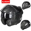 Motorcykelhjälmar LS2 FF906 Fördel full ansikte Vänd modulär dubbel visirhjälm Inbyggd lins ECE Capacete Casque Casco Moto