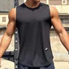 Men's Tank Tops Summer New Trend Mens Pullover Round Neck Mesh Bottom Shirt Sports Fitness Top Sleeveless Vest Quick DryL2402