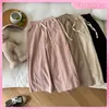 Byxor Fashion Girls Solid Color Casual Loose Straight Pants Droppande hög midja Retro Spring Autumn Drawstring Belt Längd