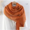 Foulards 180x90cm noir blanc rouge marine gris rose vin coton lin couleur unie châles femmes filles élégant long châle hijab foulard DHW1T