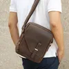 Bolsa de mão masculina de corpo cruzado, bolsa ipad de marca genuína de couro crazy horse vintage, bolsa de negócios masculina de ombro para homens sa276v