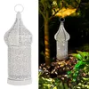 Lampade da tavolo Lanterna retrò cava Marocchina Boho Lampada da scrivania portatile senza fili intagliata nella cavità Luce dall'atmosfera romantica per la decorazione domestica